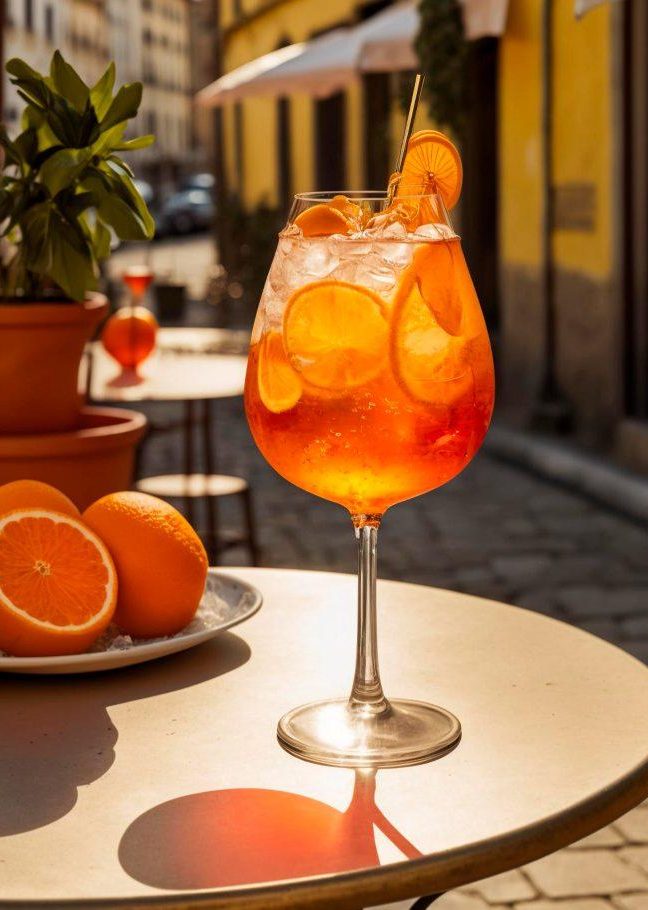 chilled-aperol-cocktail-table-cafe-street-generative-ai