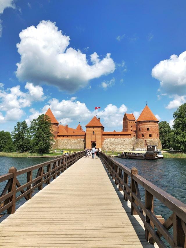 Средновековния замък Тракай в Литва отвън